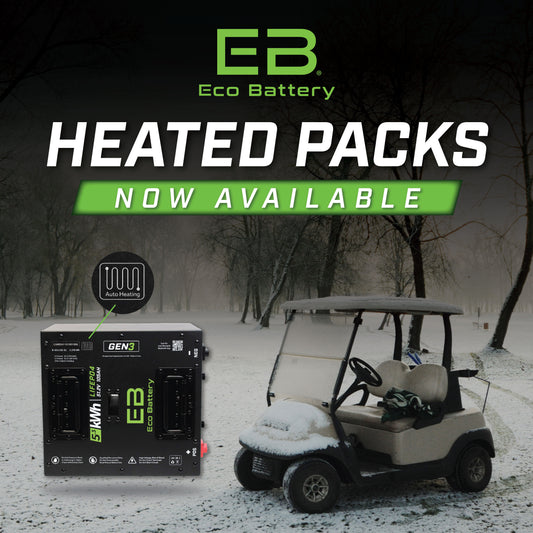 HEATED Eco Battery 51V 105Ah Lithium Golf Cart Battery - Club Car Precedent/Tempo Gen3