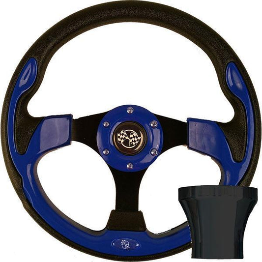 GTW 12.5" Blue Rally Steering Wheel Kit with Black Adapter – Yamaha G2-G29/Drive