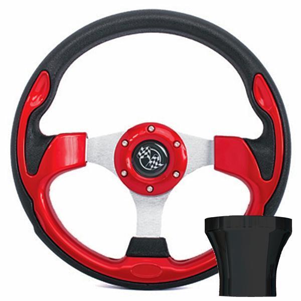 STEERING WHEEL KIT, RED/RALLY 12.5 W/BLACK ADAPTER, YAMAHA