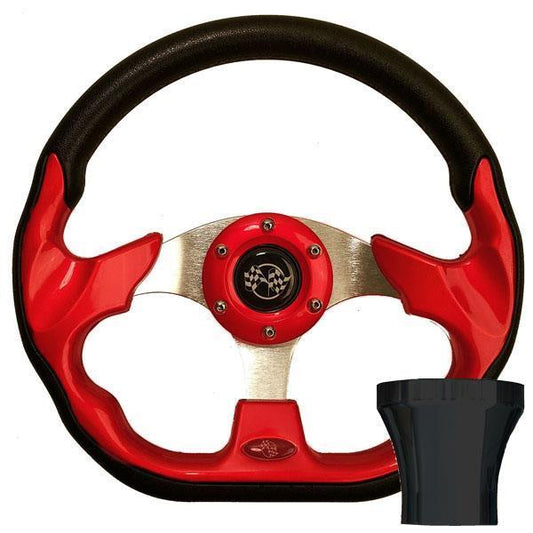 STEERING WHEEL KIT, RED/RACE 12.5 W/BLACK ADAPTER, YAMAHA