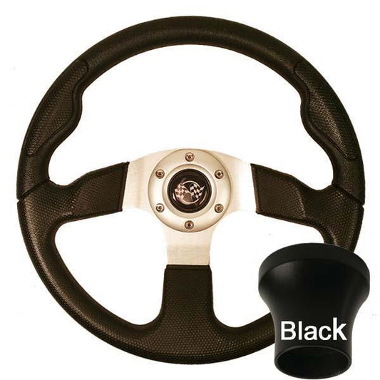 STEERING WHEEL KIT, BLACK/SPORT 13.5 W/BLACK ADAPTER, E-Z-GO