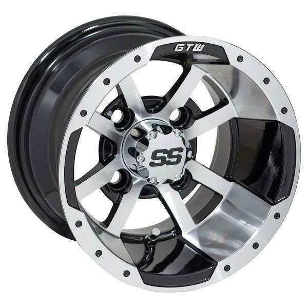 GTW Storm Trooper 10x7 Machined Black Golf Cart Wheel (Single)