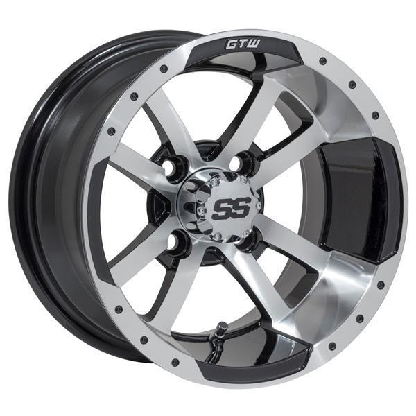 GTW Storm Trooper 12x7 Machined Black Golf Cart Wheel (Single)