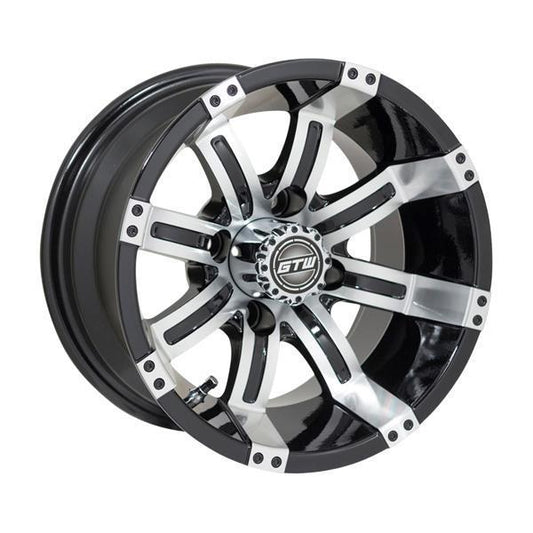 GTW Tempest 12x7 Machined Black Golf Cart Wheel (Single)