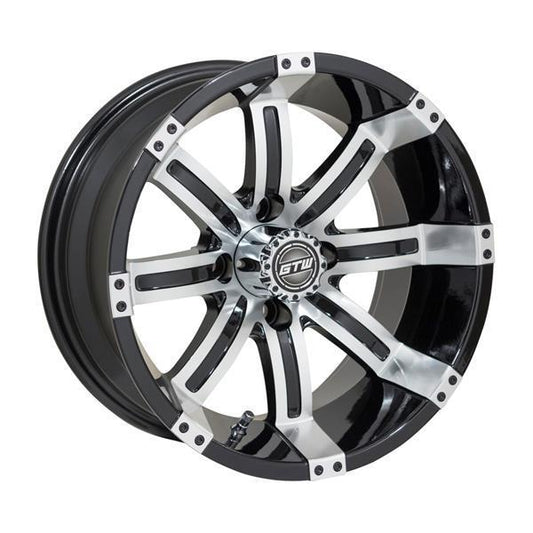 GTW Tempest 14x7 Machined Black Golf Cart Wheel (Single)