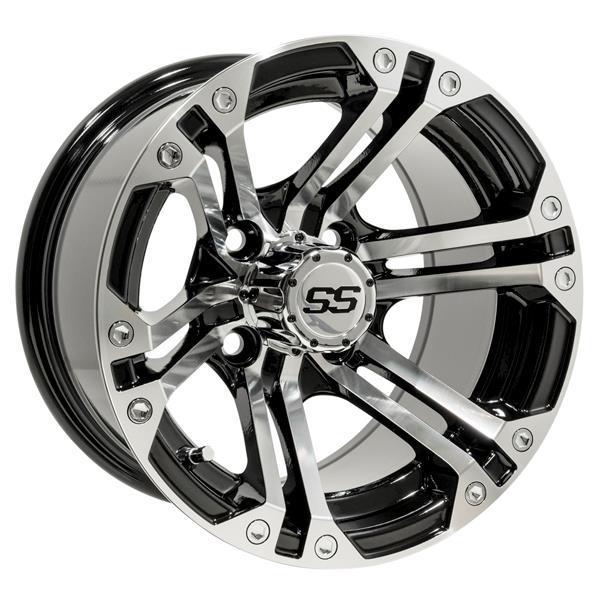 GTW Specter 12x7 Machined Black Golf Cart Wheel (Single)