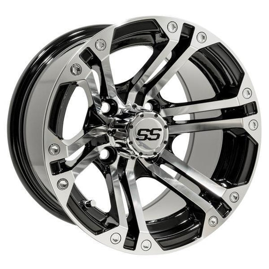 GTW Specter 12x7 Machined Black Golf Cart Wheel (Single)