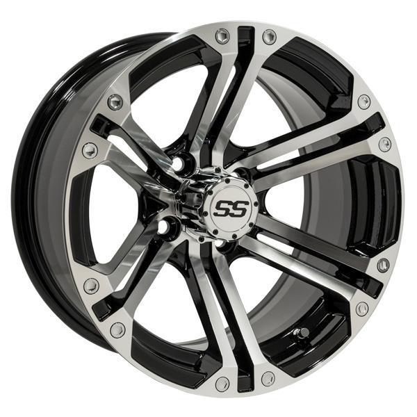 GTW Specter 14x7 Machined Black Golf Cart Wheel (Single)