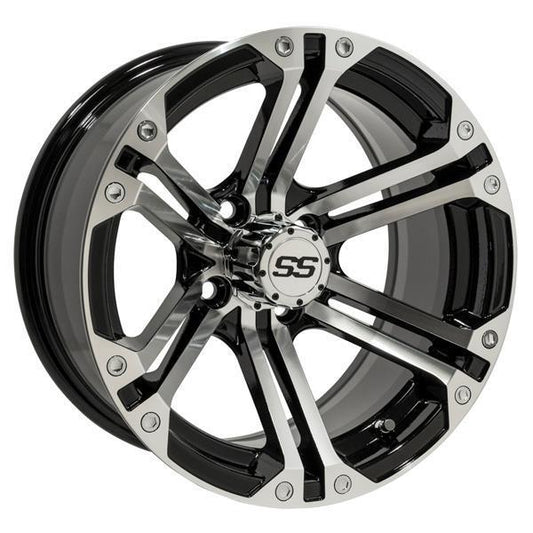 GTW Specter 14x7 Machined Black Golf Cart Wheel (Single)