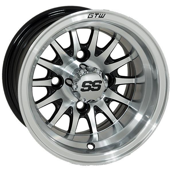 GTW Medusa 10x7 Machined Black Golf Cart Wheel (Single)