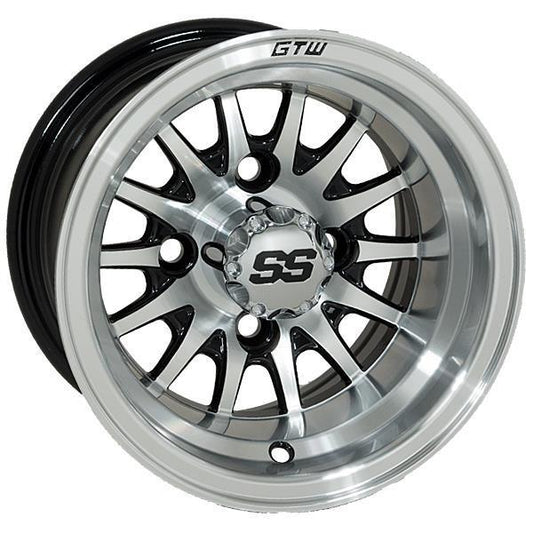 GTW Medusa 10x7 Machined Black Golf Cart Wheel (Single)