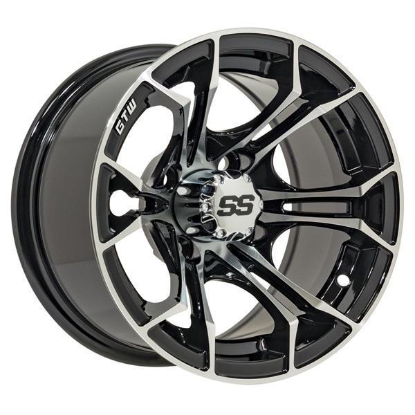 GTW Spyder 12x7 Matte Black Golf Cart Wheel (Single)