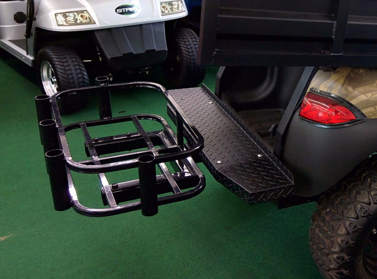 Golf Cart Cooler & Fishing Rod Holder - Hitch Mount (5 Rod Holders)