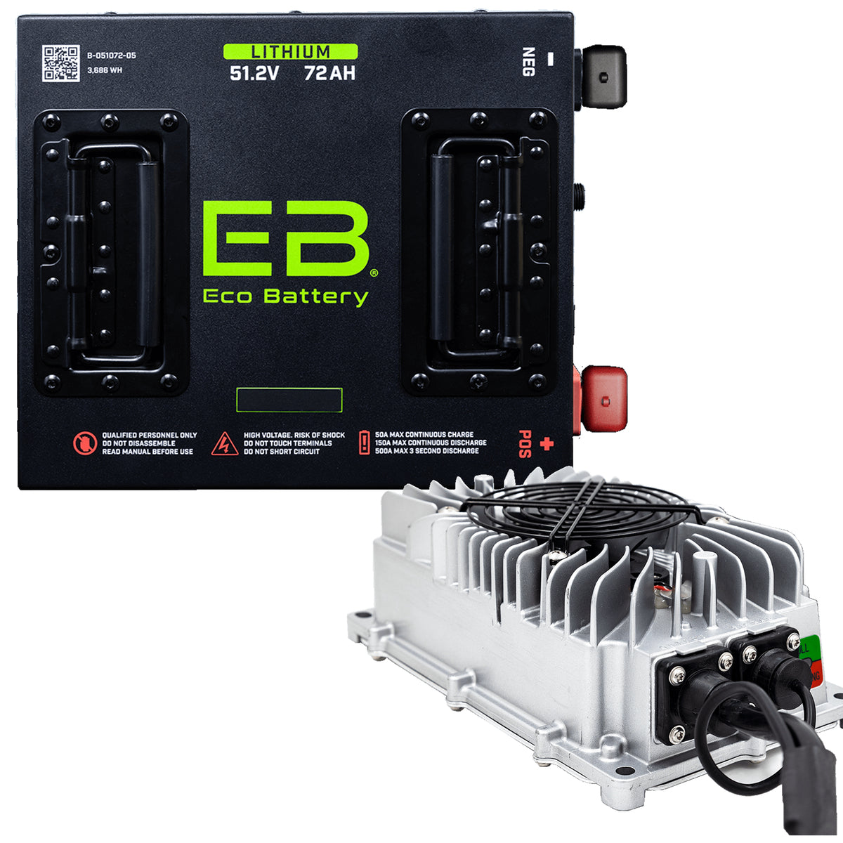 Eco Battery 51V 60Ah Lithium Golf Cart Battery - Choose Your Model Complete Bundle