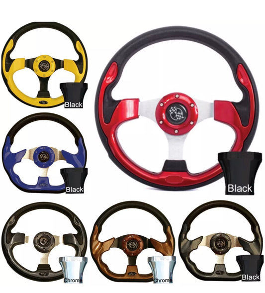 Golf Cart Steering Wheel & Adapter Kit | Club Car, EZGO & Yamaha